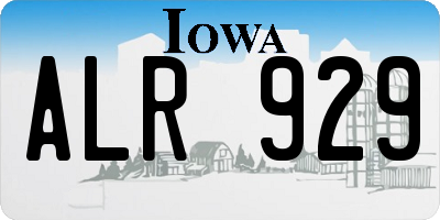 IA license plate ALR929