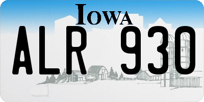 IA license plate ALR930