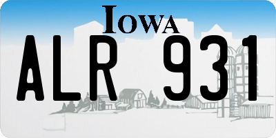 IA license plate ALR931