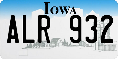 IA license plate ALR932