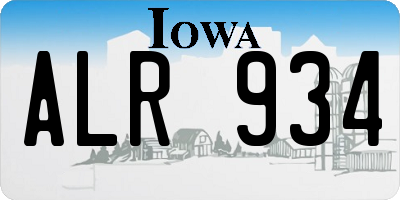 IA license plate ALR934