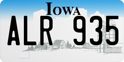 IA license plate ALR935