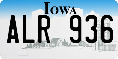 IA license plate ALR936