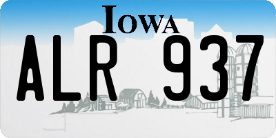 IA license plate ALR937