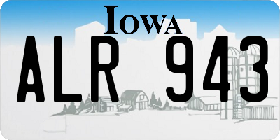 IA license plate ALR943