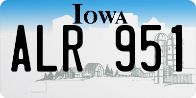 IA license plate ALR951