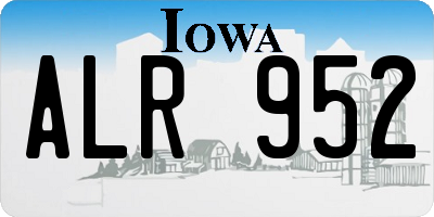 IA license plate ALR952