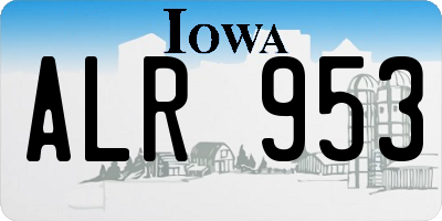 IA license plate ALR953