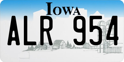 IA license plate ALR954