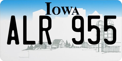 IA license plate ALR955