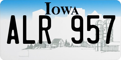IA license plate ALR957