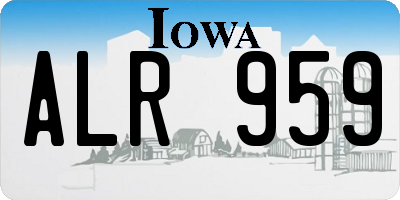 IA license plate ALR959