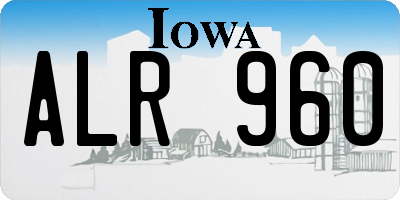 IA license plate ALR960