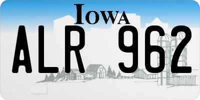 IA license plate ALR962