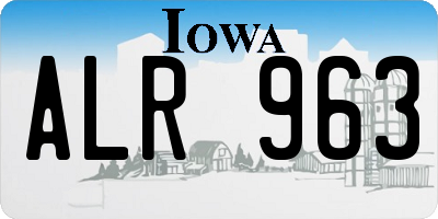 IA license plate ALR963