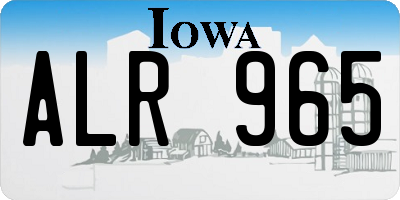 IA license plate ALR965