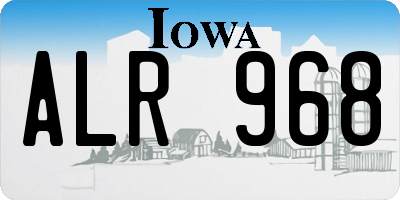 IA license plate ALR968