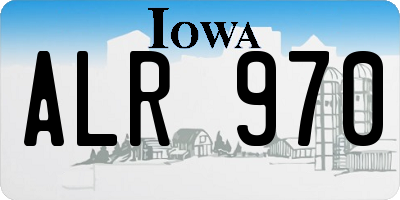 IA license plate ALR970