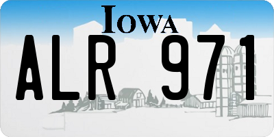 IA license plate ALR971