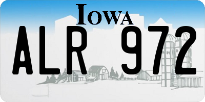 IA license plate ALR972