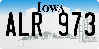 IA license plate ALR973