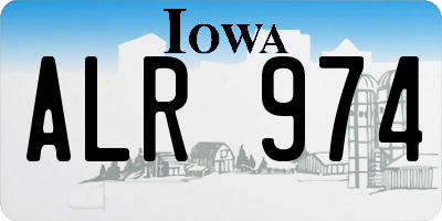 IA license plate ALR974