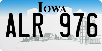 IA license plate ALR976