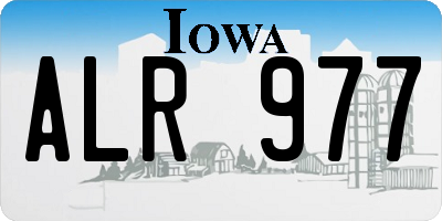 IA license plate ALR977