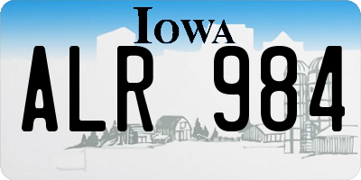 IA license plate ALR984
