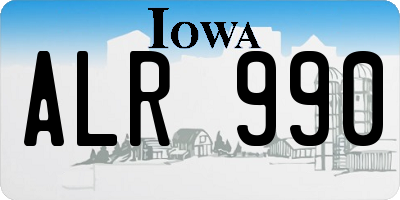 IA license plate ALR990