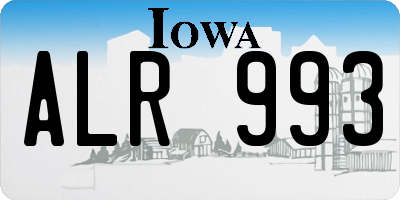 IA license plate ALR993