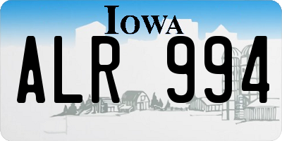 IA license plate ALR994