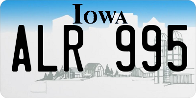 IA license plate ALR995