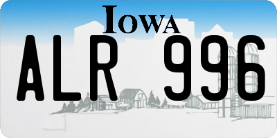 IA license plate ALR996