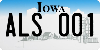 IA license plate ALS001