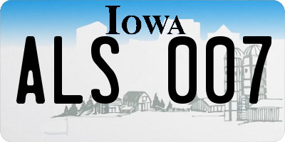 IA license plate ALS007