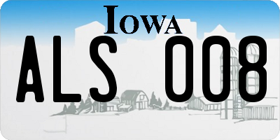 IA license plate ALS008