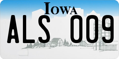 IA license plate ALS009