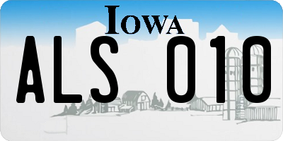 IA license plate ALS010