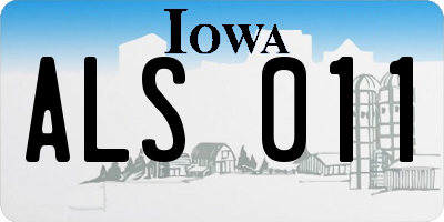 IA license plate ALS011