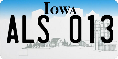 IA license plate ALS013