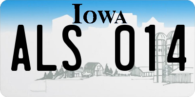 IA license plate ALS014