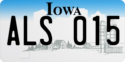 IA license plate ALS015
