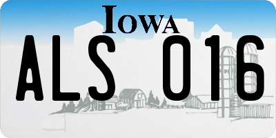 IA license plate ALS016