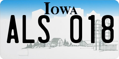 IA license plate ALS018