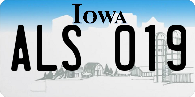 IA license plate ALS019
