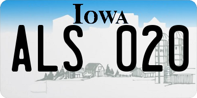 IA license plate ALS020