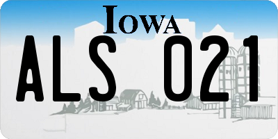 IA license plate ALS021