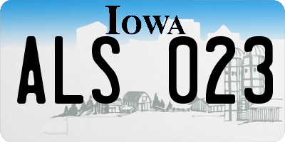 IA license plate ALS023