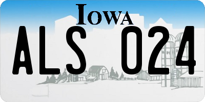 IA license plate ALS024